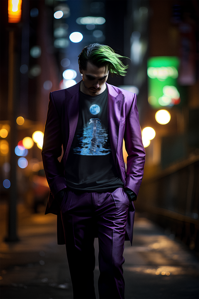 t-shirt-mockup-of-a-man-generated-by-ai-wearing-joker-inspired-outfit-on-the-street-m36149
